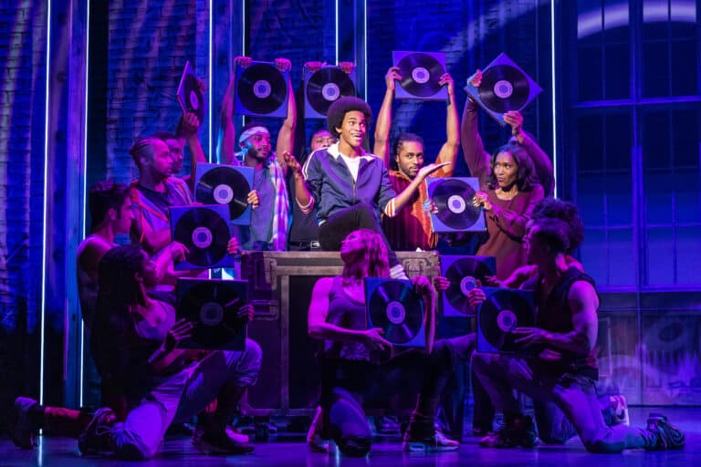 05. Brandon Lee Harris as 'Michael' and the cast First National Tour cast of MJ. Photo by Matthew Murphy