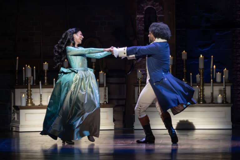 (11) (l-r) Lauren Mariasoosay and Tyler Fauntleroy - HAMILTON National Tour - (c) Joan Marcus 2024