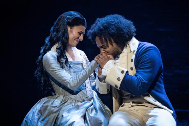 (16) (l-r) Lauren Mariasoosay and Tyler Fauntleroy - HAMILTON National Tour - (c) Joan Marcus 2024