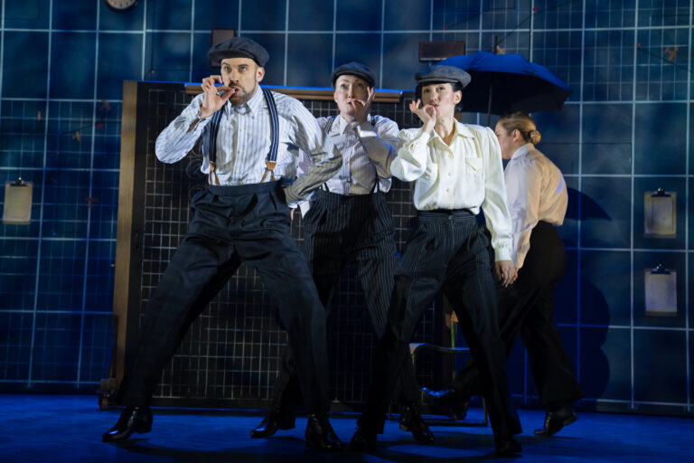 Photo 1- David Cumming, Natasha Hodgson, Claire-Marie Hall from the Broadway Company of Operation Mincemeat. Photo by Julieta Cervantes
