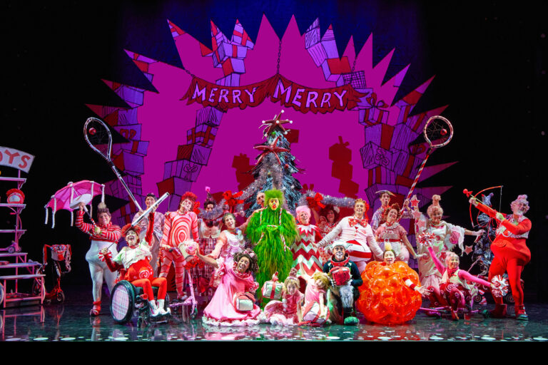 6 - James Schultz as THE GRINCH and the Touring Company of Dr. Seuss’ HOW THE GRINCH STOLE CHRISTMAS! The Musical. Credit_ Jeremy Daniel