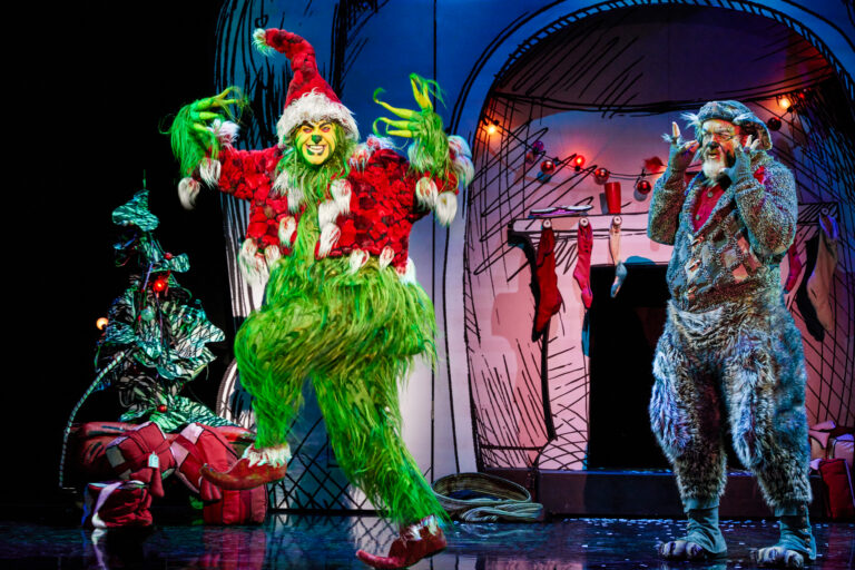 8 - James Schultz as THE GRINCH and W. Scott Stewart as Old Max in the Touring Company of Dr. Seuss’ HOW THE GRINCH STOLE CHRISTMAS! The Musical. Credit_ Jeremy Daniel