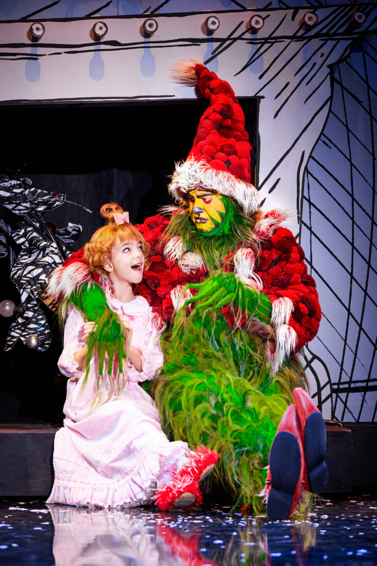 14 - James Schultz as THE GRINCH, Sofie Nesanelis as Cindy-Lou Who and the Touring Company of Dr. Seuss’ HOW THE GRINCH STOLE CHRISTMAS! The Musical. Credit_ Jeremy Daniel.