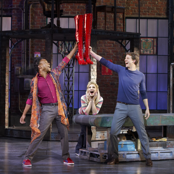 Billy Porter, Annaleigh Ashford and Stark Sands in Kinky Boots  (Photo by Sean Williams)